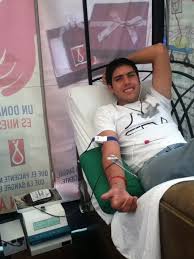 People donating blood